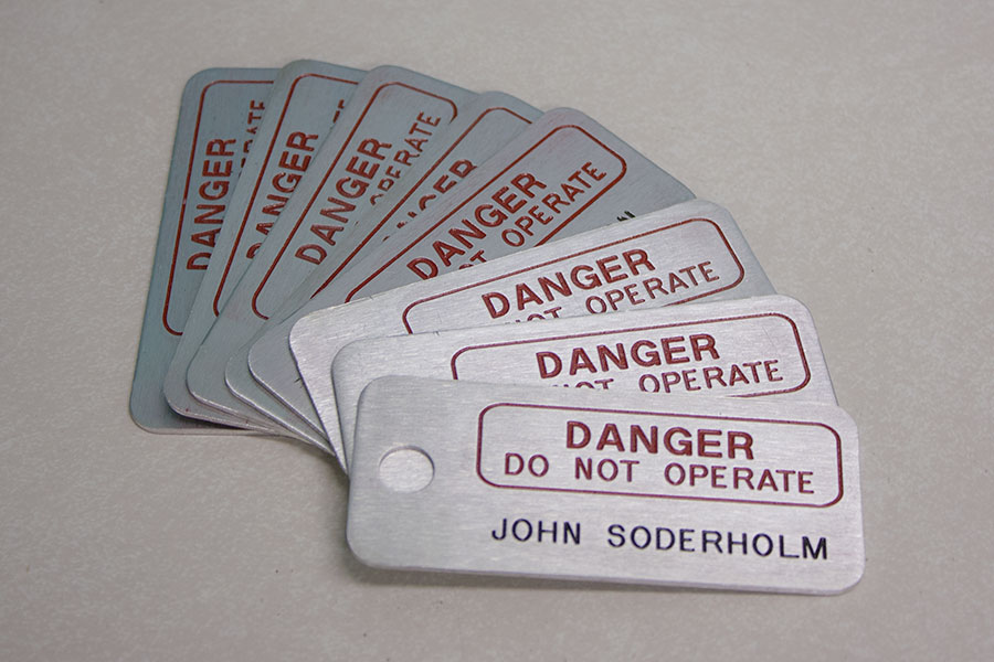 Pro-Touch Engraving Ltd. 2025 Painted lock out tags.